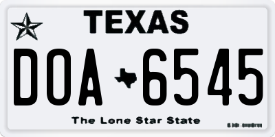 TX license plate DOA6545