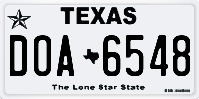 TX license plate DOA6548