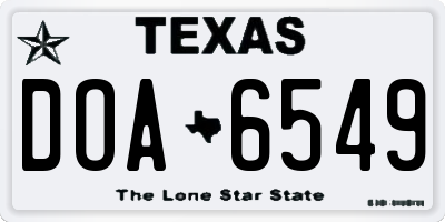 TX license plate DOA6549