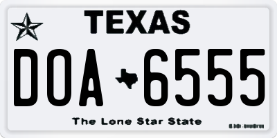 TX license plate DOA6555