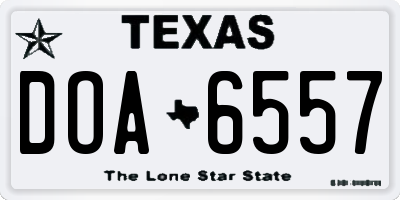 TX license plate DOA6557