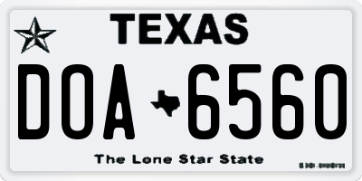 TX license plate DOA6560
