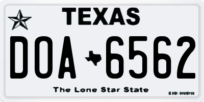 TX license plate DOA6562