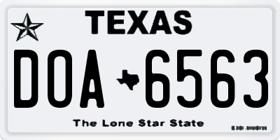 TX license plate DOA6563