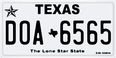 TX license plate DOA6565