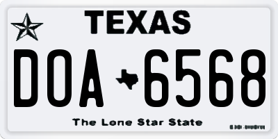 TX license plate DOA6568