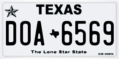TX license plate DOA6569