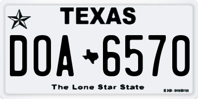 TX license plate DOA6570