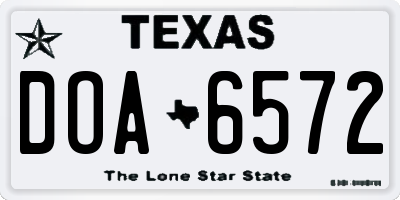 TX license plate DOA6572