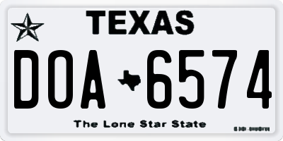 TX license plate DOA6574