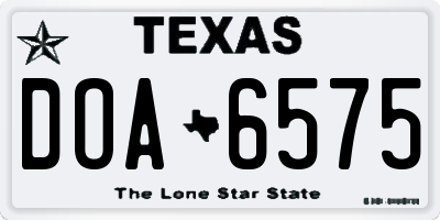TX license plate DOA6575