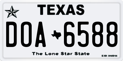 TX license plate DOA6588