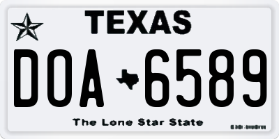 TX license plate DOA6589