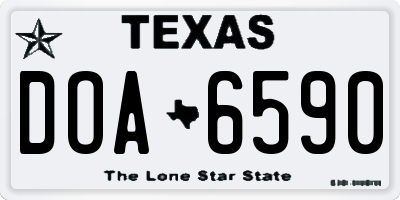 TX license plate DOA6590