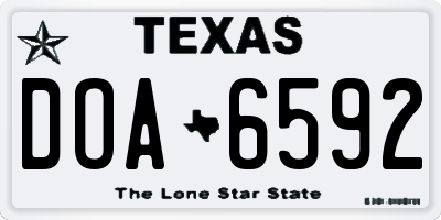 TX license plate DOA6592