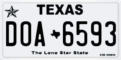TX license plate DOA6593