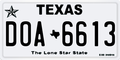 TX license plate DOA6613