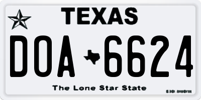 TX license plate DOA6624