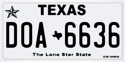 TX license plate DOA6636