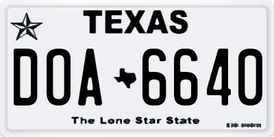 TX license plate DOA6640
