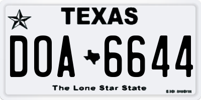 TX license plate DOA6644