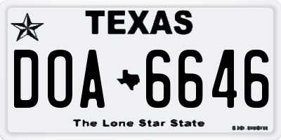 TX license plate DOA6646