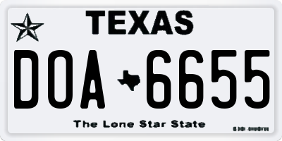 TX license plate DOA6655