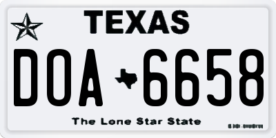 TX license plate DOA6658