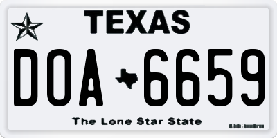 TX license plate DOA6659