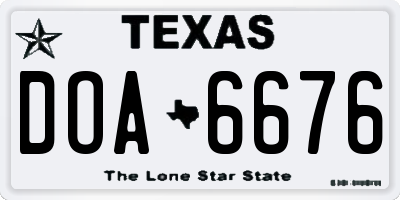 TX license plate DOA6676