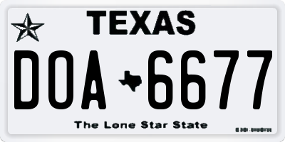 TX license plate DOA6677