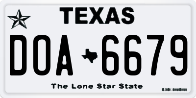 TX license plate DOA6679