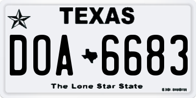 TX license plate DOA6683