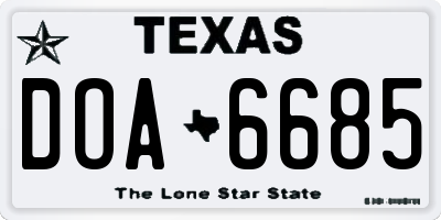 TX license plate DOA6685