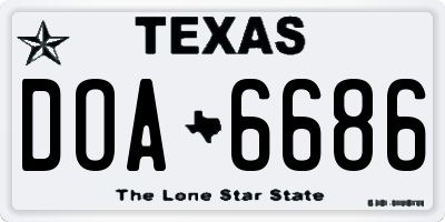 TX license plate DOA6686