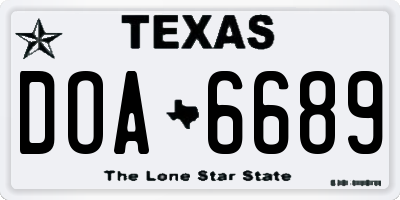 TX license plate DOA6689