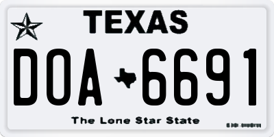 TX license plate DOA6691