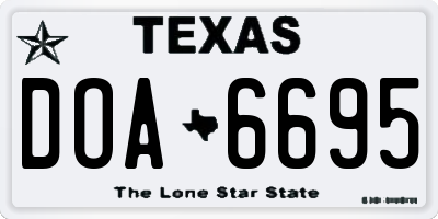 TX license plate DOA6695