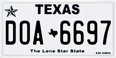 TX license plate DOA6697