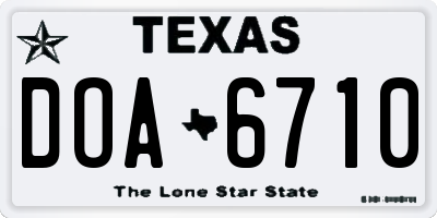 TX license plate DOA6710