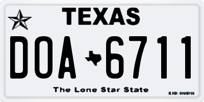 TX license plate DOA6711