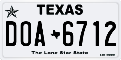 TX license plate DOA6712