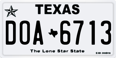 TX license plate DOA6713