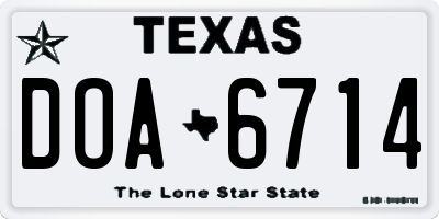 TX license plate DOA6714