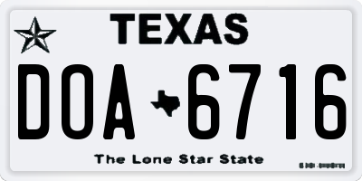 TX license plate DOA6716