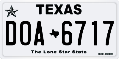 TX license plate DOA6717