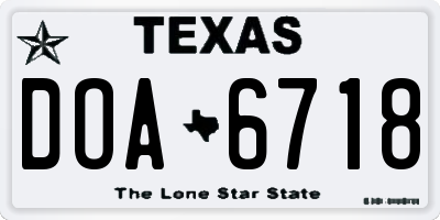 TX license plate DOA6718