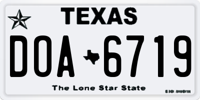 TX license plate DOA6719