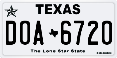 TX license plate DOA6720