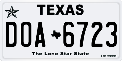 TX license plate DOA6723
